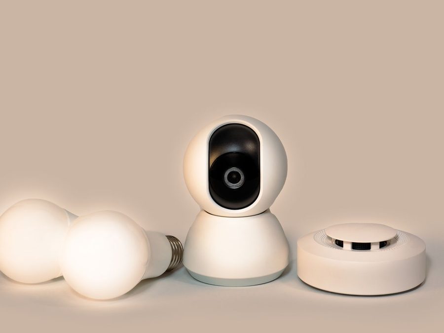 CCTV camera mounted on an external wall