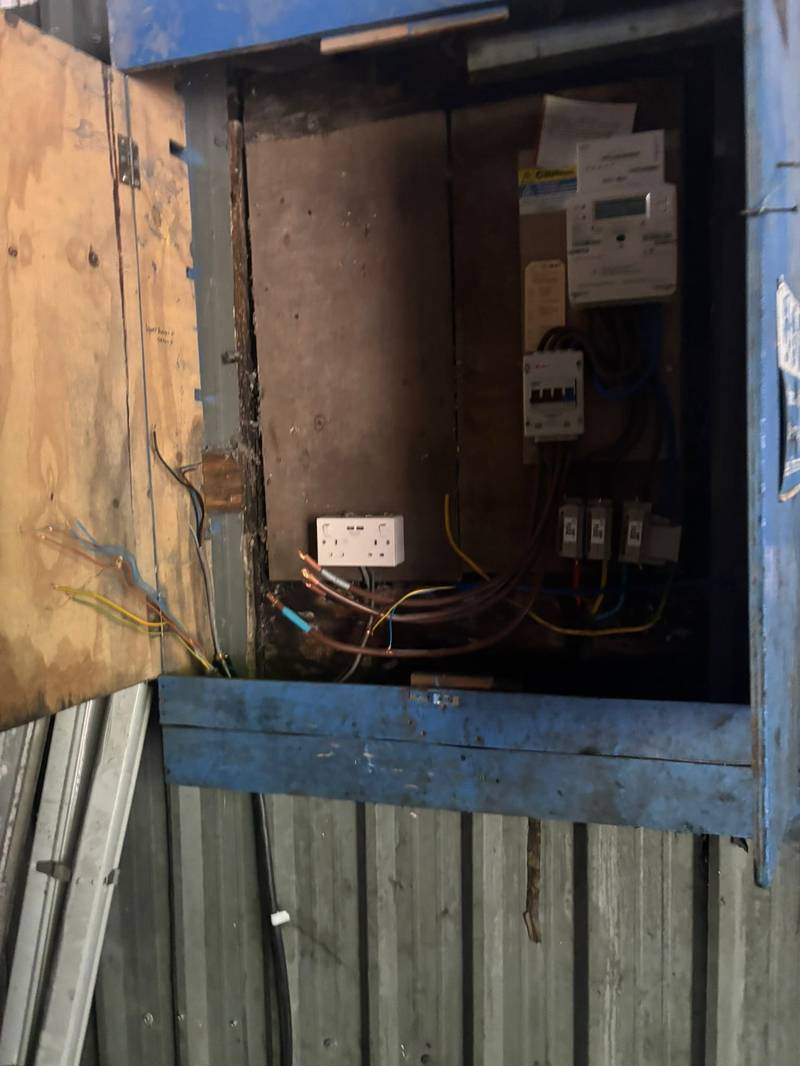 Site office before electrical refurbishment